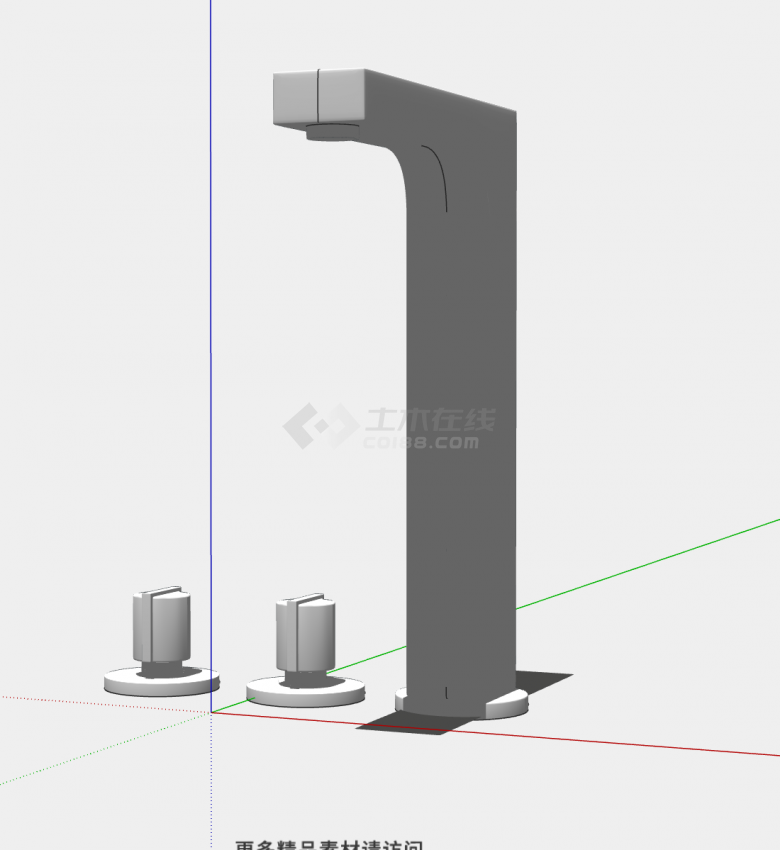 豪华酒店洗手间水龙头su模型-图二
