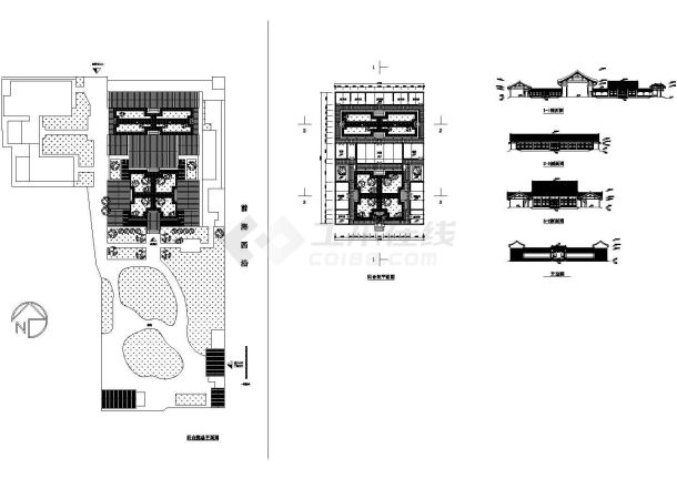 长49.5米 宽33.45米 一层四合院建筑方案图 带1相似JPG外观效果-图一