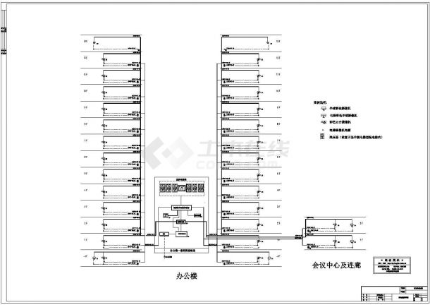 综合性13层办公楼安防监控系统CAD图纸-图一