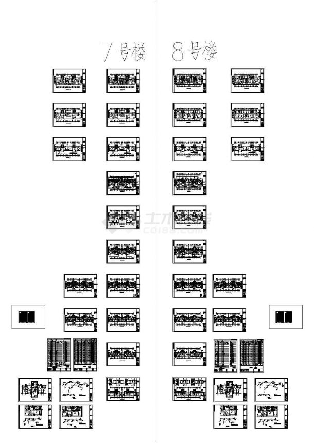 某32层大型综合住宅楼给排水设计cad全套施工图纸（含设计说明，含2栋楼设计）-图二