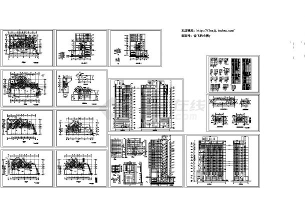 某5673平米14层商业办公楼综合楼建施CAD图纸（长32.078米 宽16.706米）-图一