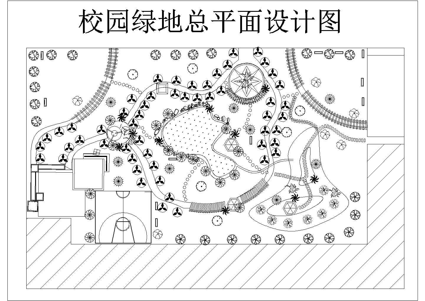 校园绿地总平面设计图-景观方案设计