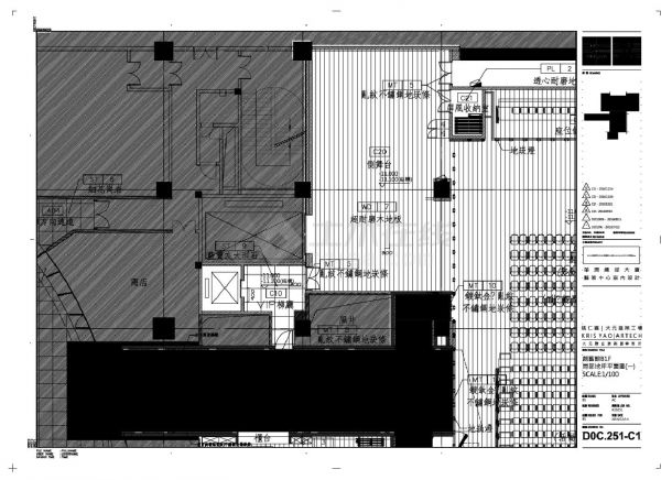 华润总部大夏艺术中心室内设计创意馆251-地坪平面设计CAD图-图一