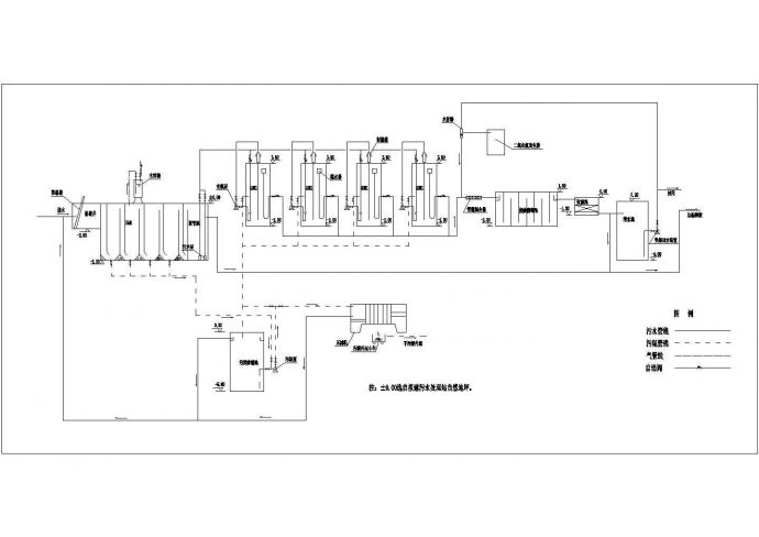 污水处理工艺流程CAD图_图1