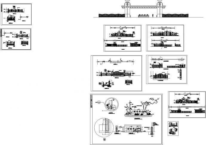 某小区围墙、大门及入口施工图设计cad全套建筑图纸（甲级院设计）_图1