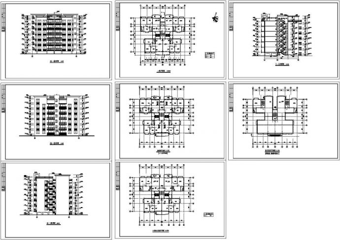 长23.6米 宽18.1米 七层复式1梯4户点式住宅楼设计图._图1