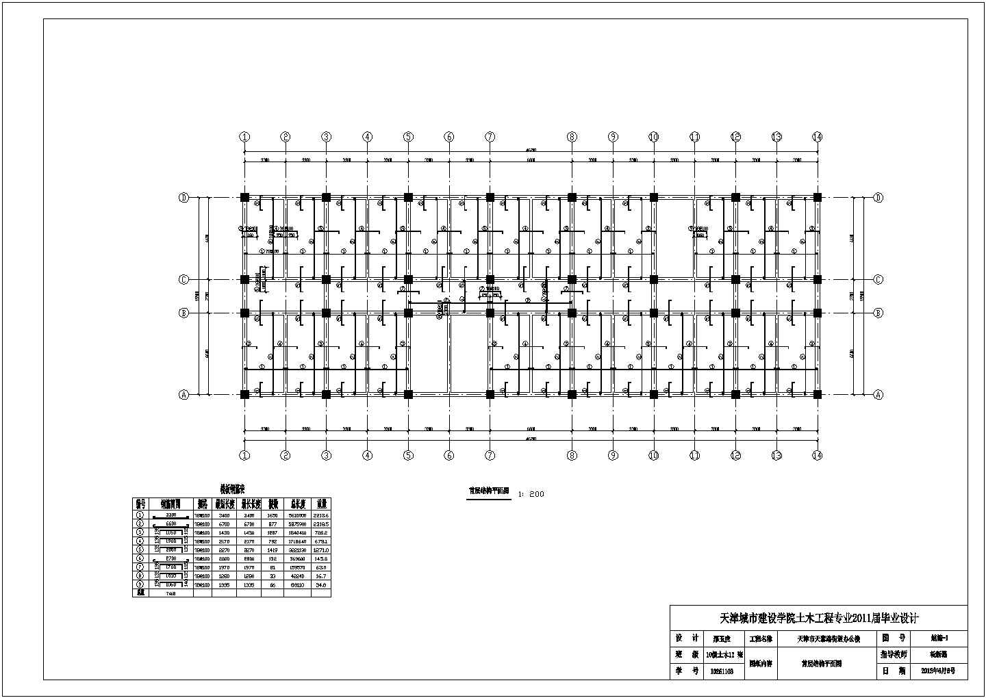 4656平米框架办公楼毕业设计（施工图、实习报告、论文、外文翻译）