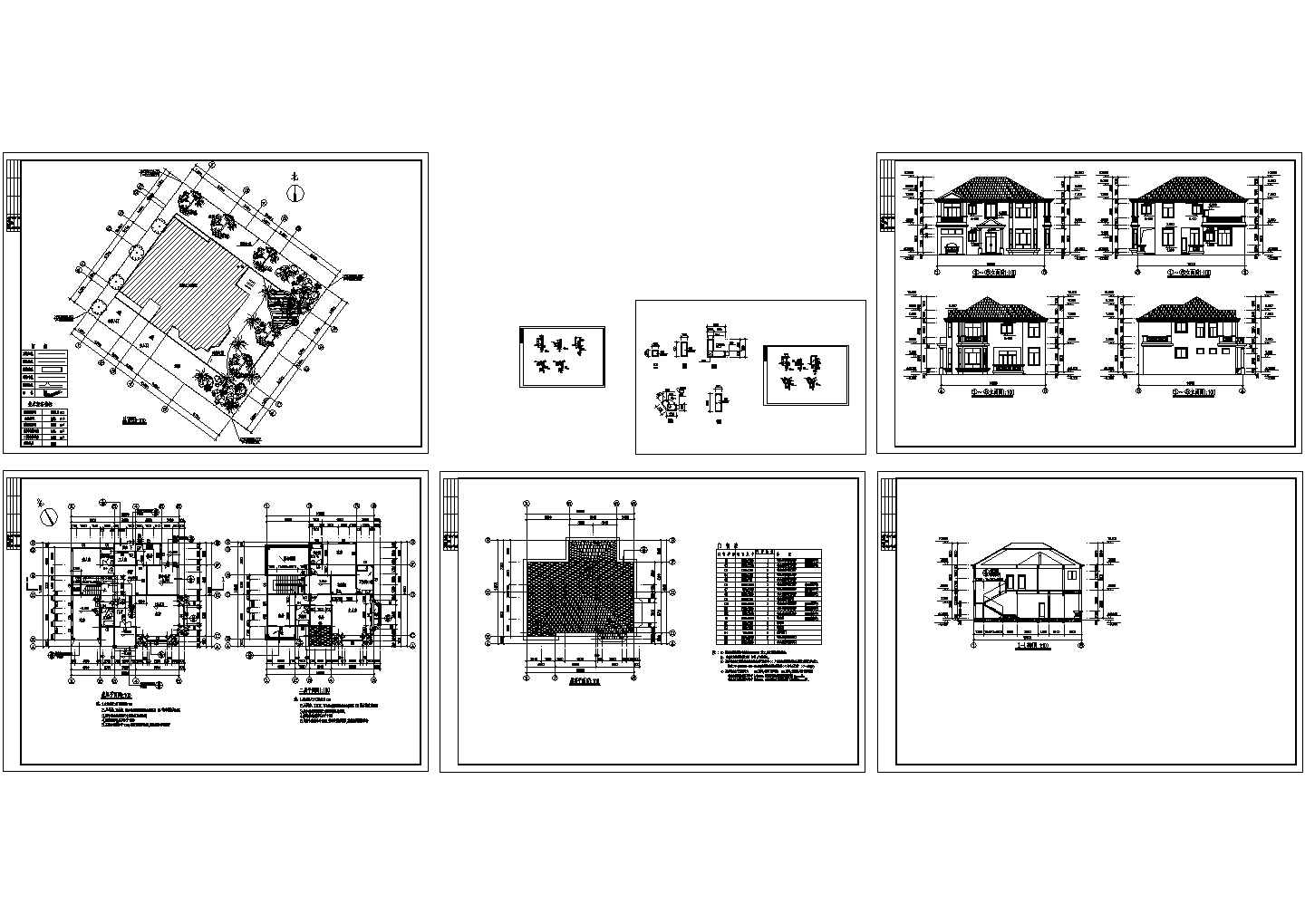 二层复式别墅全套建筑设计施工图