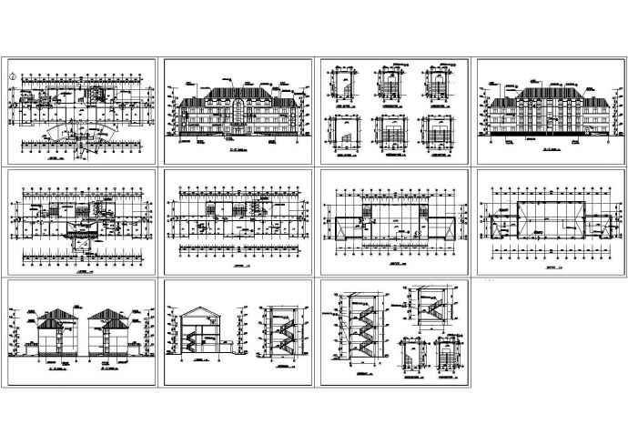 四层办公楼全套建筑设计CAD图_图1
