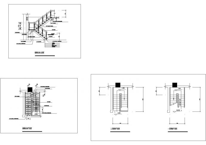 某复式住宅钢结构玻璃栏板楼梯设计cad详图_图1