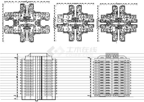 山西高层住宅建筑设计cad图，共5张-图一