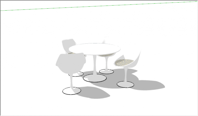 现代简约休闲桌椅组合su模型_图1