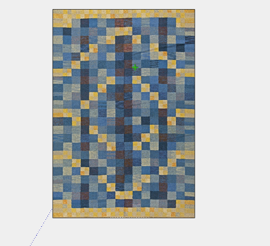 现代黄蓝棋盘格布艺地毯su模型_图1