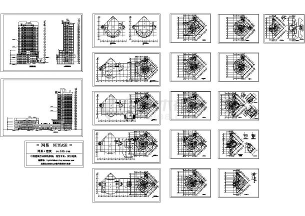 某二十二层大酒店设计cad全套建筑图（甲级院设计，18张图）-图一