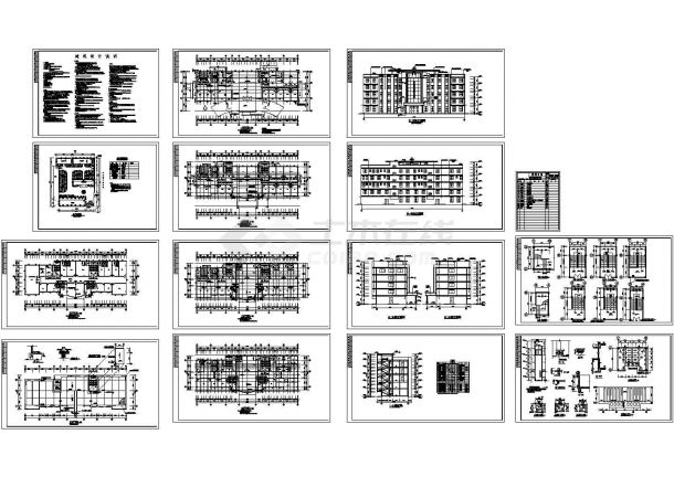 3407平方米惠安净峰医院综合楼设计建筑施工cad图，共十四张-图一