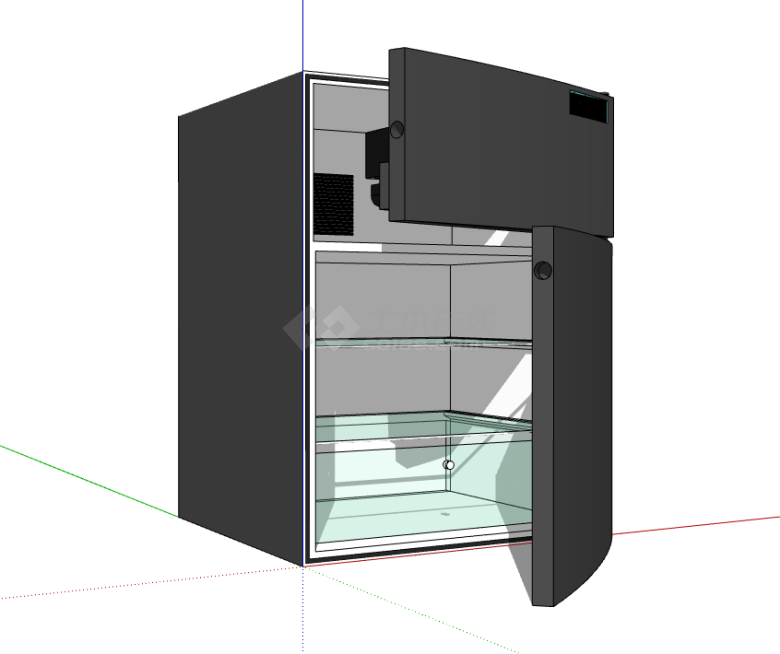 员工宿舍小冰箱su模型-图一