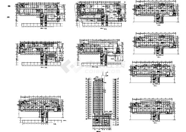 洋河医院住院部设计建筑施工cad图，共十张-图一