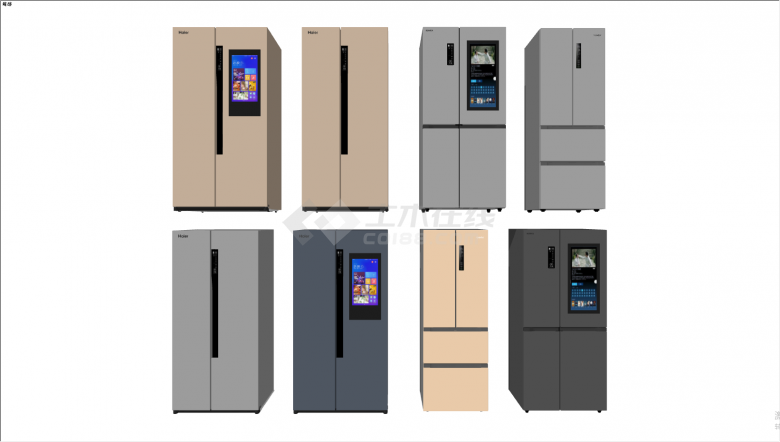 小型简约长型冰箱设计su模型-图二
