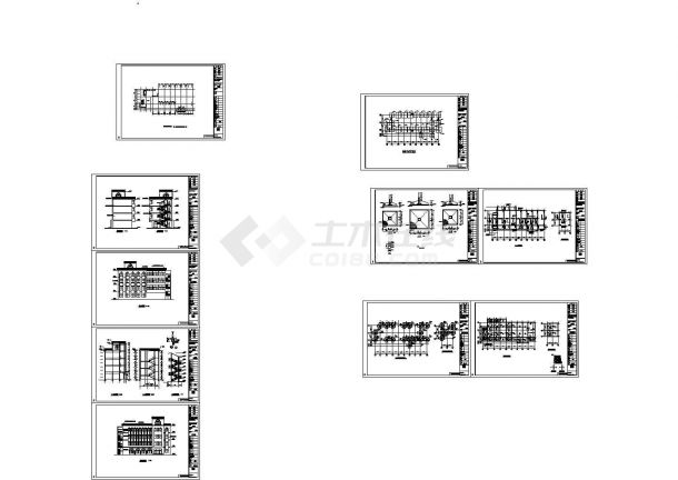 1236平方米局部五层教堂施工组织设计建筑，结构CAD图-图一