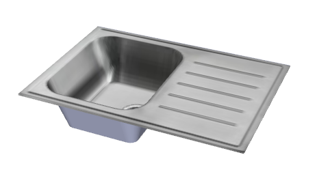 台式银色不锈钢台盆水槽组合su模型-图二