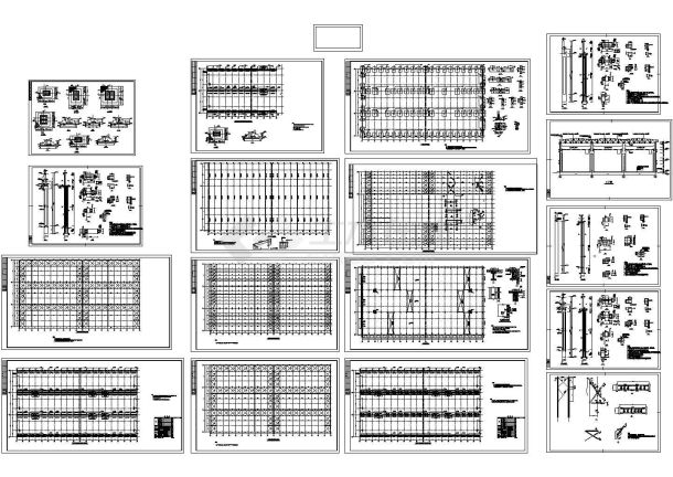 某单层钢结构厂房结构施工CAD图-图一