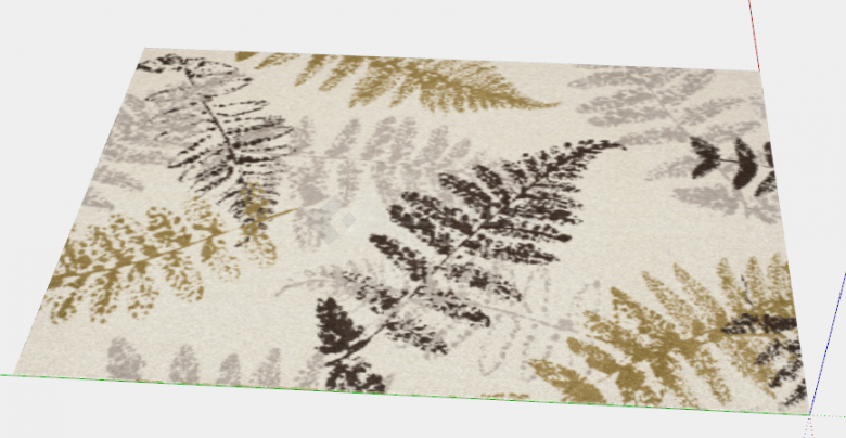 米黄色带树叶花型装的布艺地毯su模型-图一