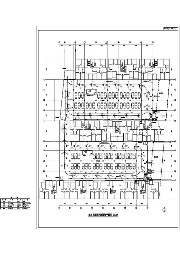 车库通风防排烟平面cad施工图-图二