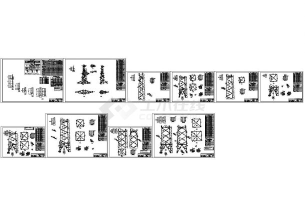 经典35kV送电线路铁塔通用设计cad施工图纸（772、774、776、778、779、7710、7712、7714、7715、7716、7717、7718、7719铁塔）-图一