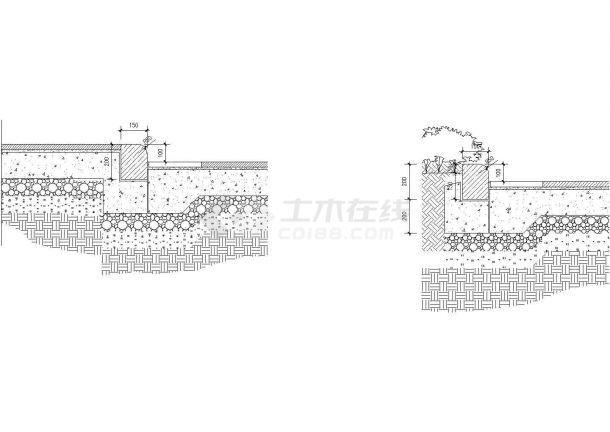 道牙石建筑设计通用节点大样图-图一