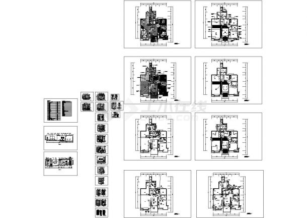 天津金皇经典住宅建筑设计施工cad图纸，共二十八张-图一