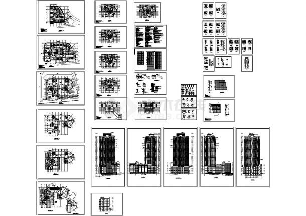 32层高层住宅楼建筑设计施工cad图纸，共三十八张-图一