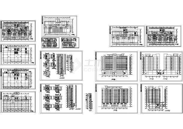 淮安板式小高层住宅建筑设计施工cad图纸，共十五张-图二