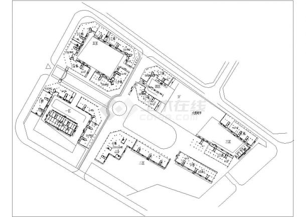 某商业步行街规划设计CAD施工总平面图（含效果图）-图一