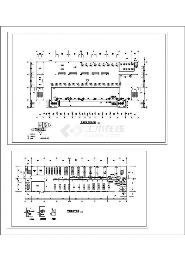 厂房风冷主机空调系统设计cad施工图-图一