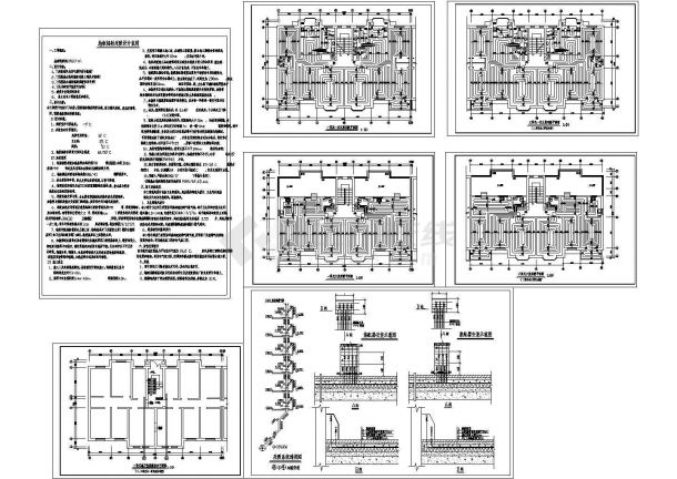 住宅楼地板采暖设计cad施工图-图一