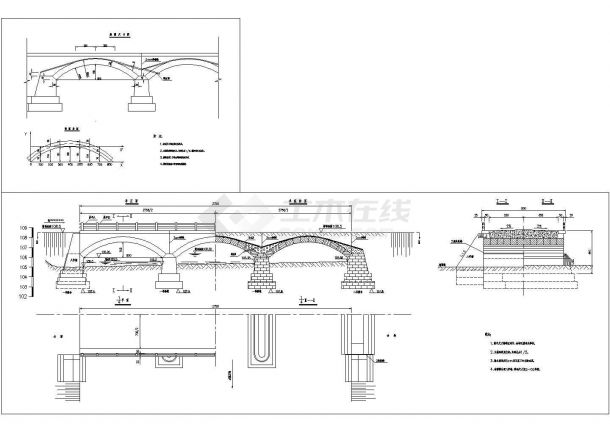 石拱桥平面布置节点详图设计-图二