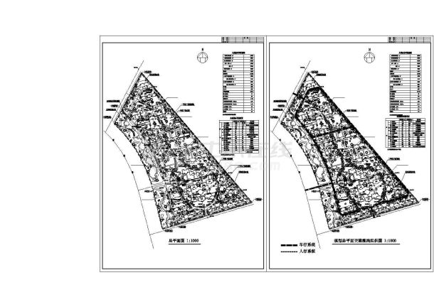 154622平面图住宅小区规划设计建筑施工cad图，共二张-图一