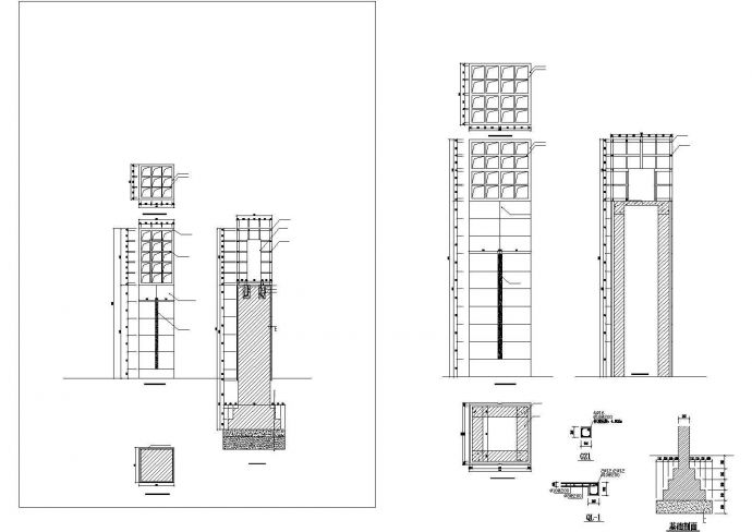 景观灯柱建筑设计cad详图_图1