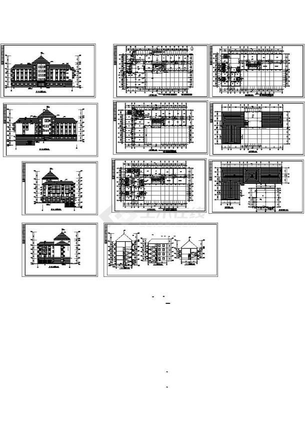 某集团高层框架结构办公楼设计cad全套建筑施工图纸（标注详细，11张图）-图一