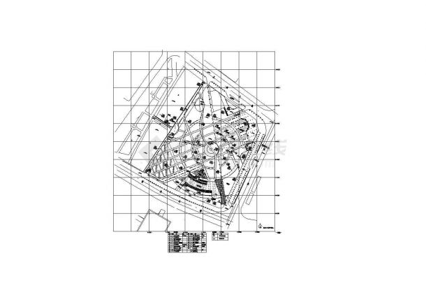 某广场照明布置平面设计CAD图-图二