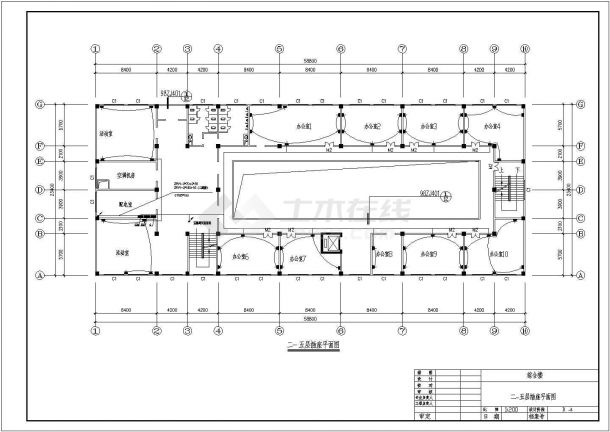 办公楼电气照明设计CAD图纸-图一