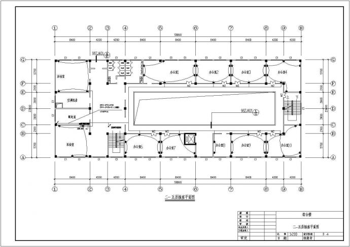 办公楼电气照明设计CAD图纸_图1