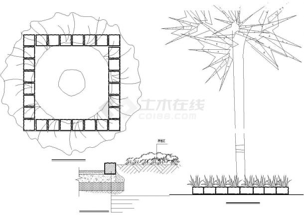 树坑建筑节点剖面设计cad参考图-图二