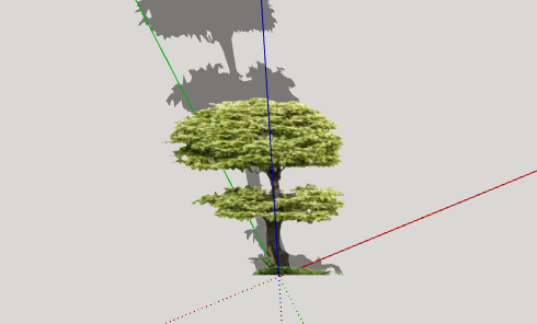 绿色清脆绿丝带造型树su模型-图二