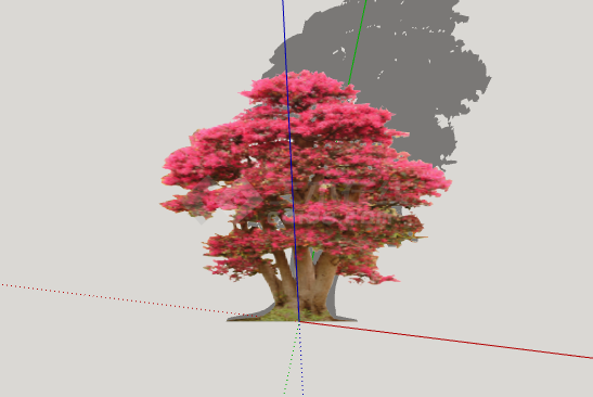 红色现代绿丝带造型树su模型-图二
