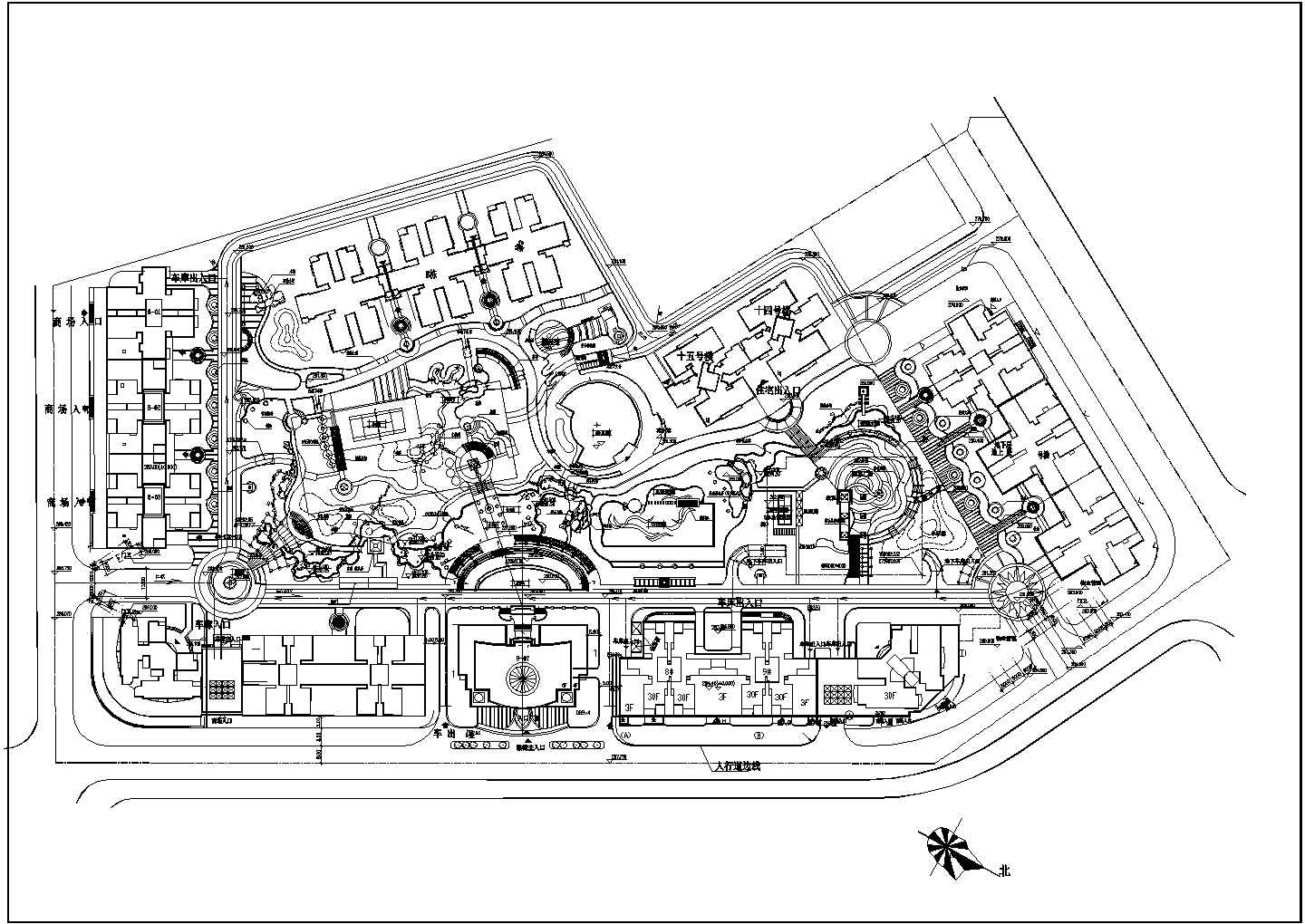 某小区住宅规划CAD平面布置参考图