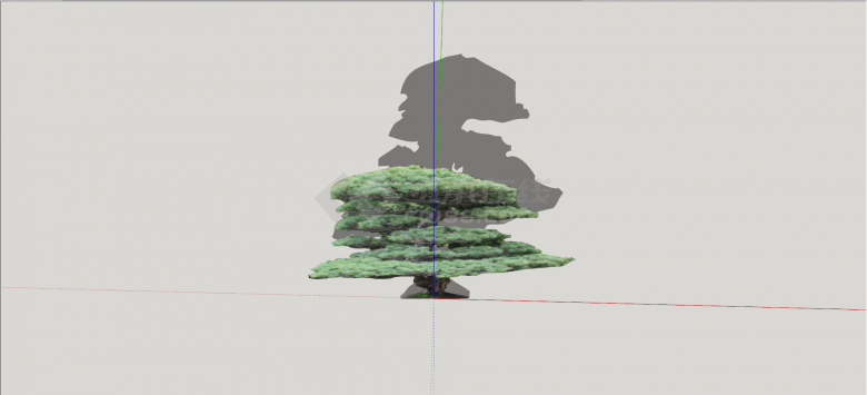 白芽松造型松树组合su模型-图一