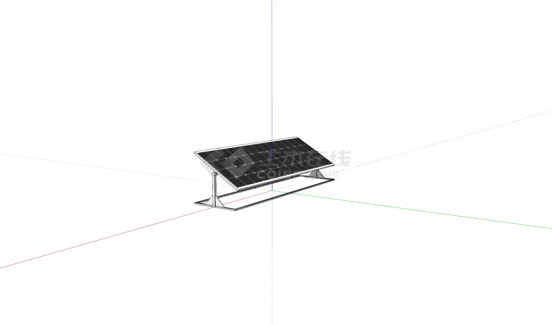 太阳能电池板横向矩形su模型-图二