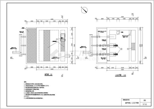 某工业污水处理全套CAD图纸CASS+深度处理粗格栅及提升泵站-图一