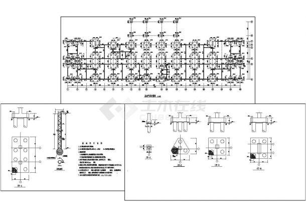 某办公楼基础复合夯扩桩施工设计图-图一